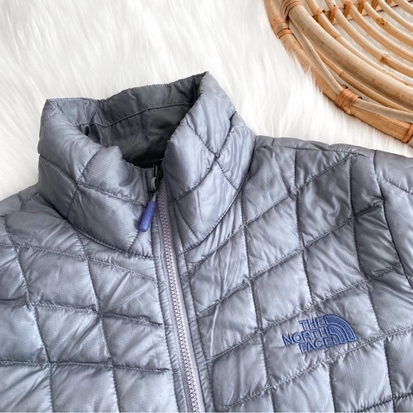 The North Face Thermoball Trekker Puffer Jacket Gray Blue Zip Up - Picture 5 of 12